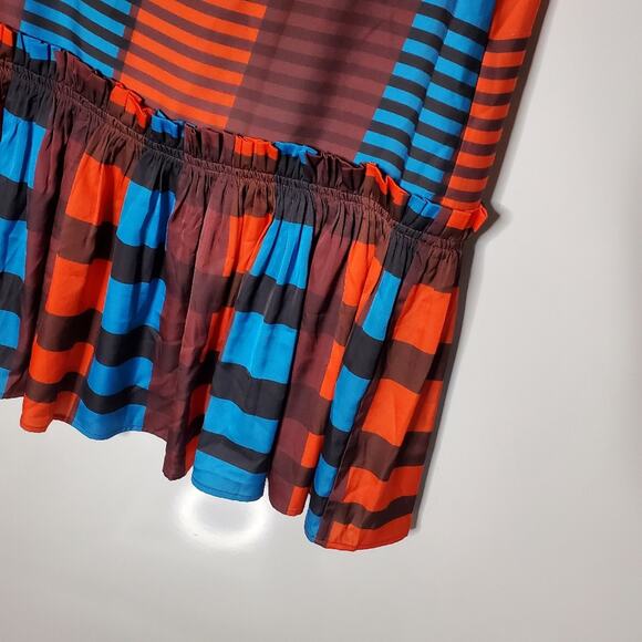 Anthropologie Eva Franco Flounced Midi Skirt bright colorful Size 2 - Picture 7 of 9